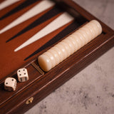 Caramel Brown Leatherette Backgammon Set