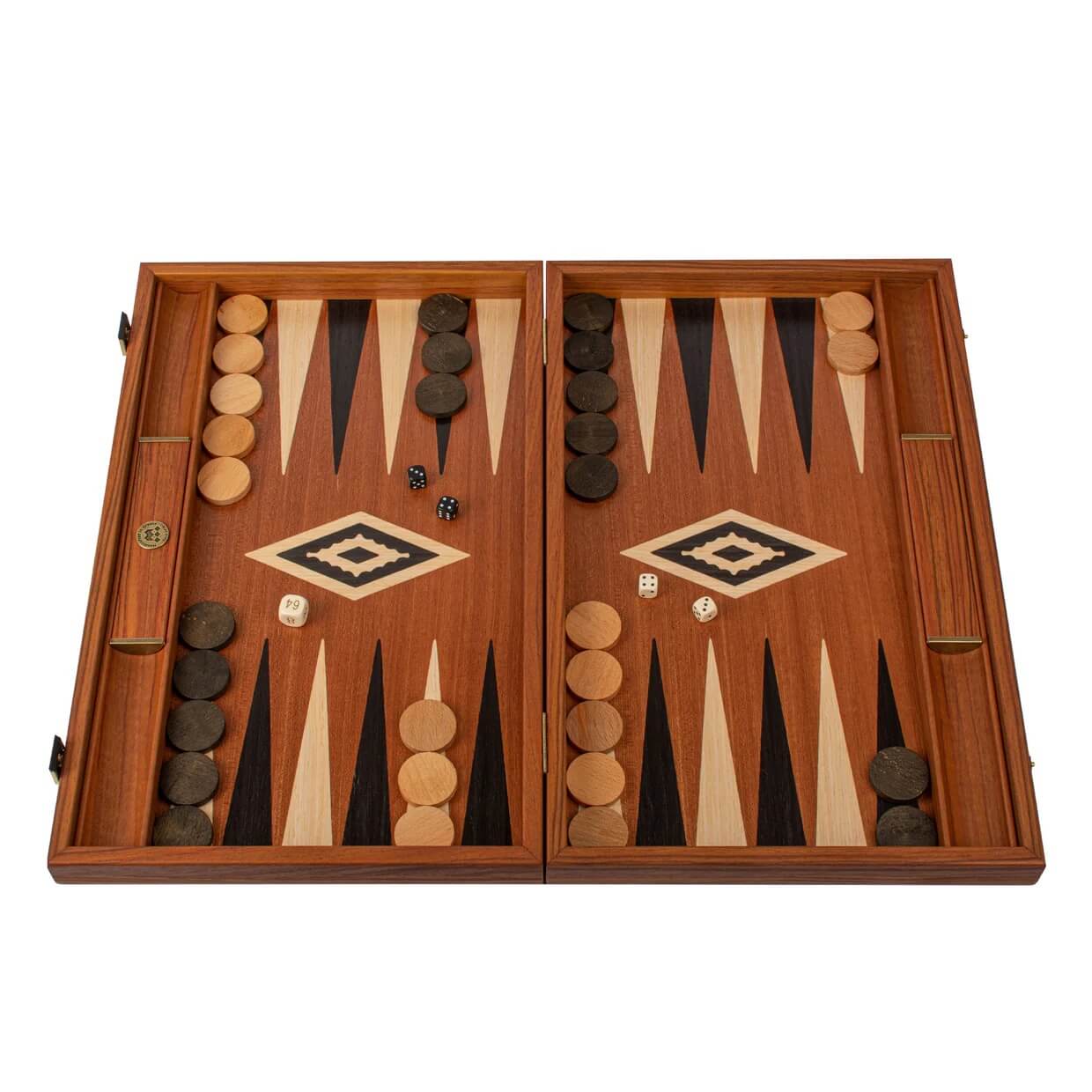 Mahogany Inlaid Backgammon Set