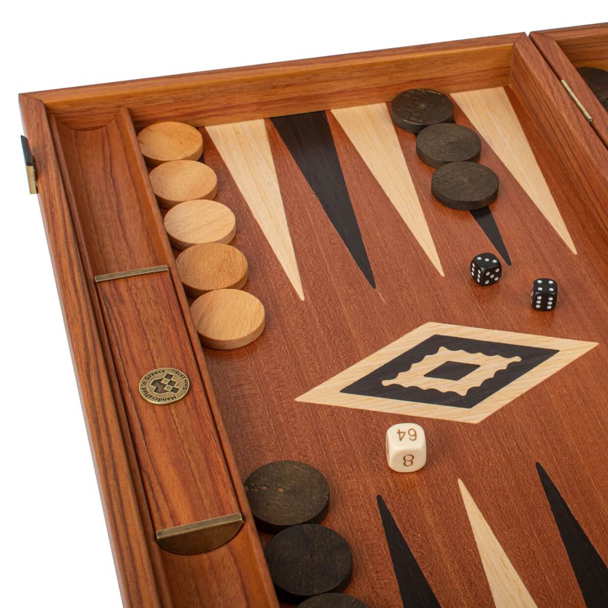 Mahogany Inlaid Backgammon Set