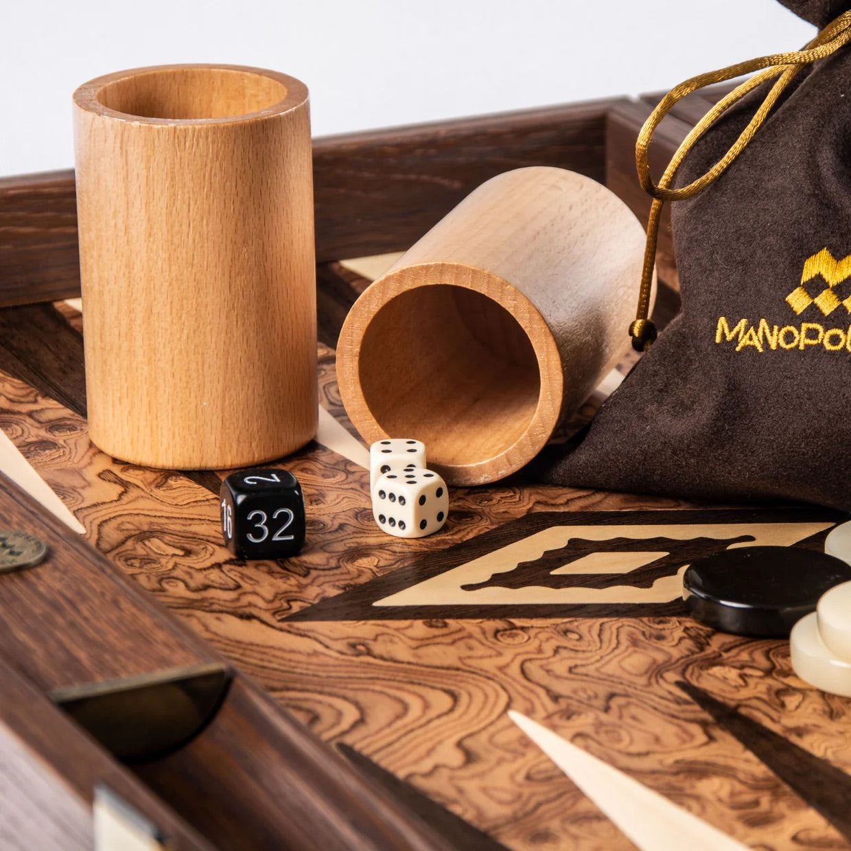 Walnut Burl Backgammon Set
