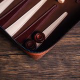 Deluxe Leather Backgammon Case