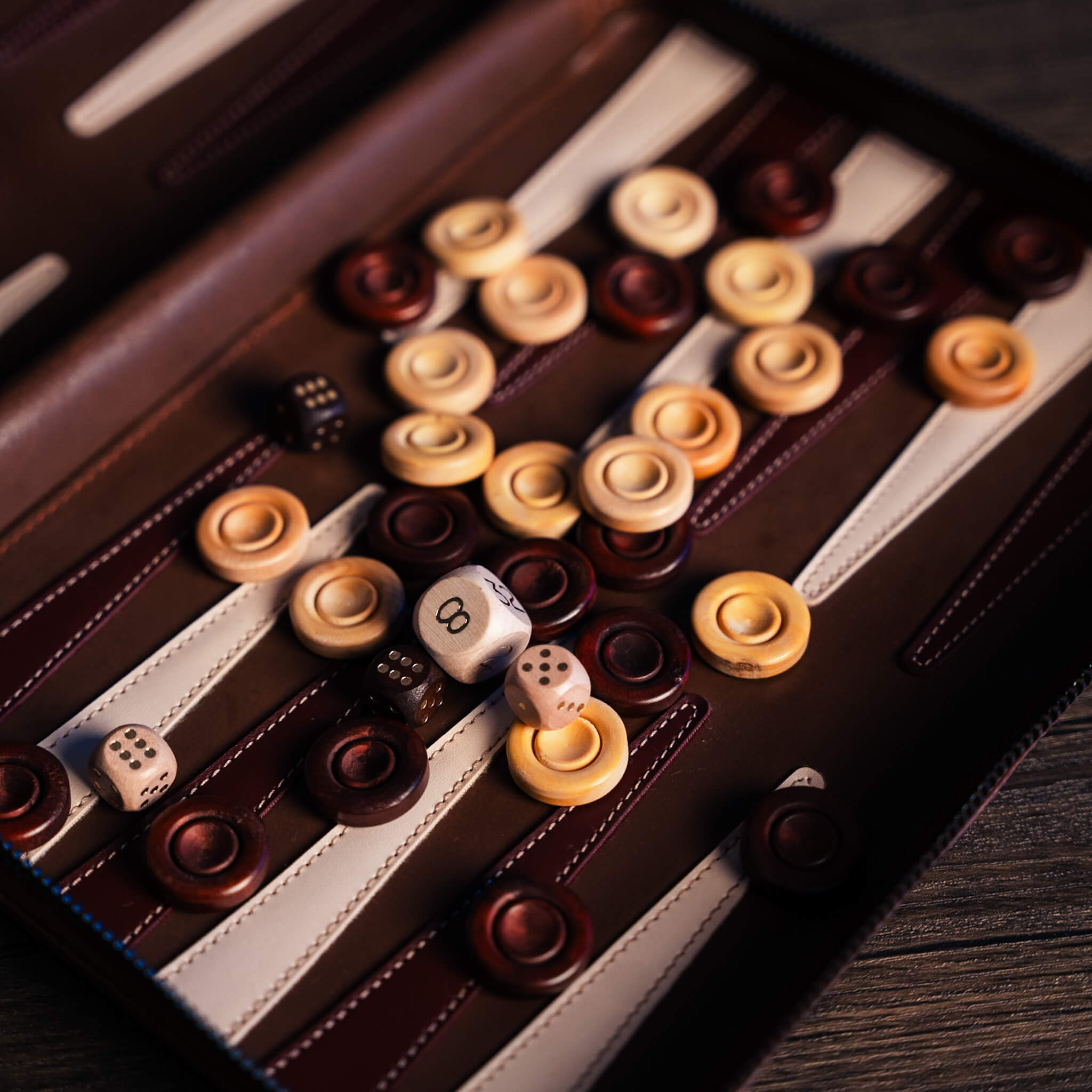 Deluxe Leather Backgammon Case