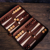 Deluxe Leather Backgammon Case