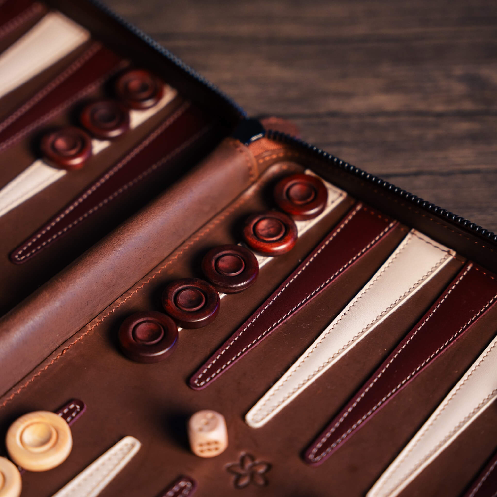 Deluxe Leather Backgammon Case