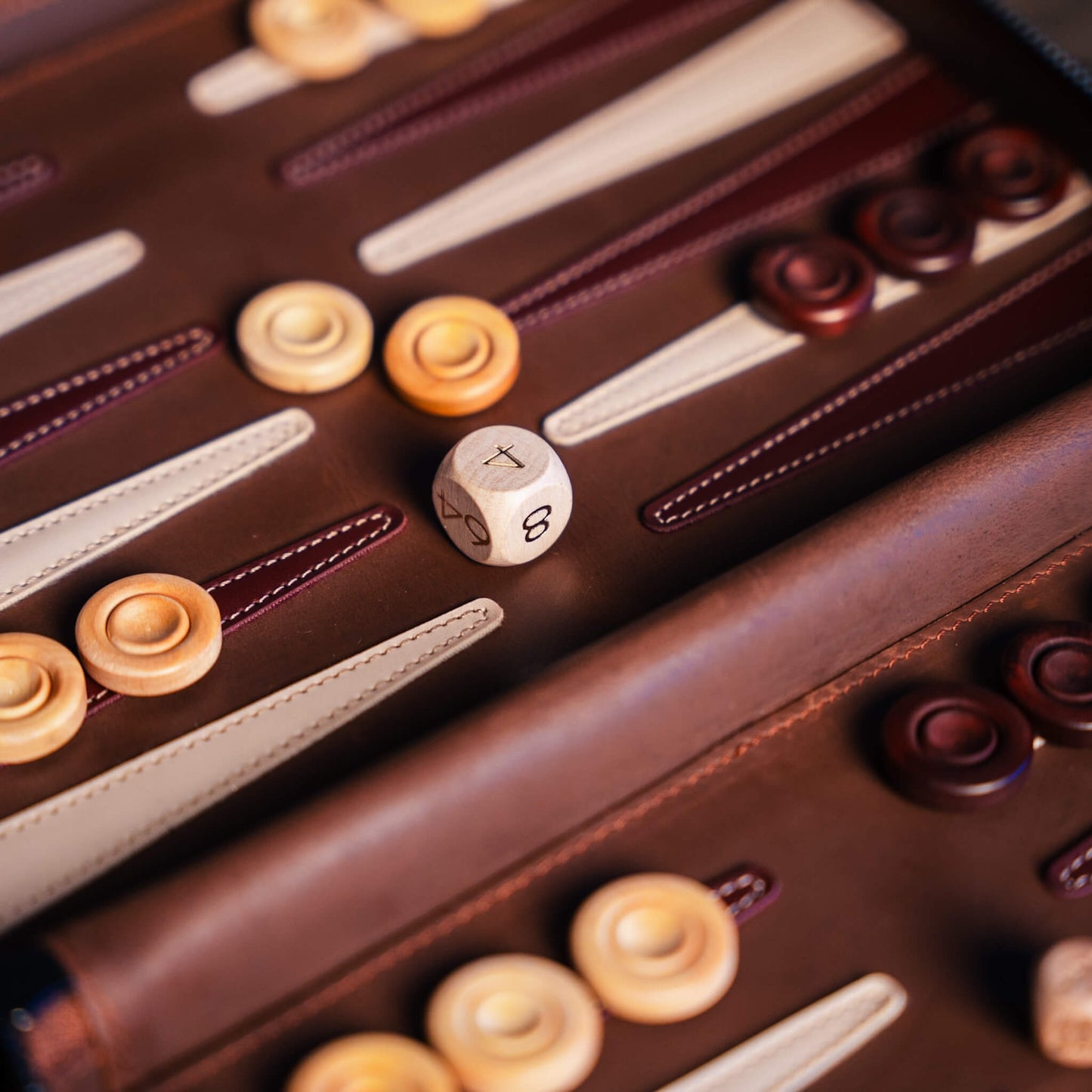 Deluxe Leather Backgammon Case