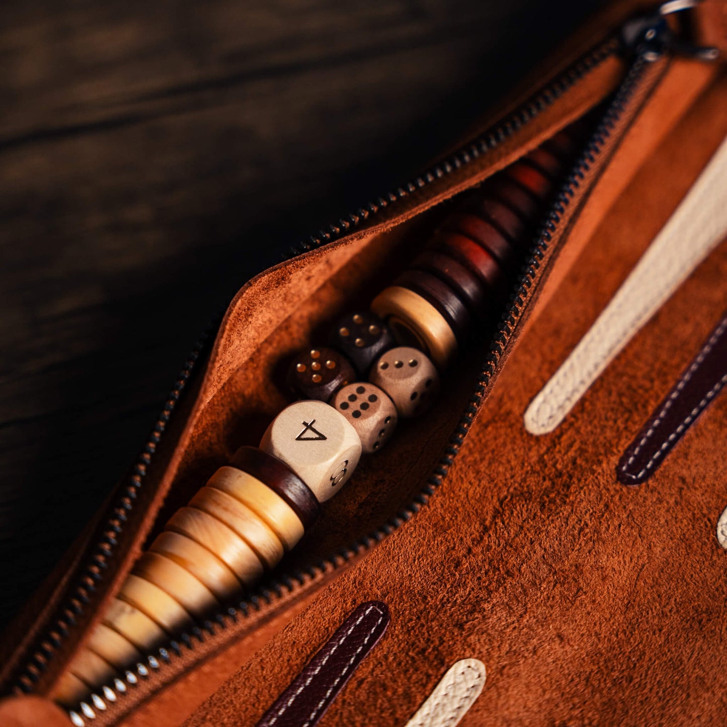 Roll-Up Nubuck Backgammon Set