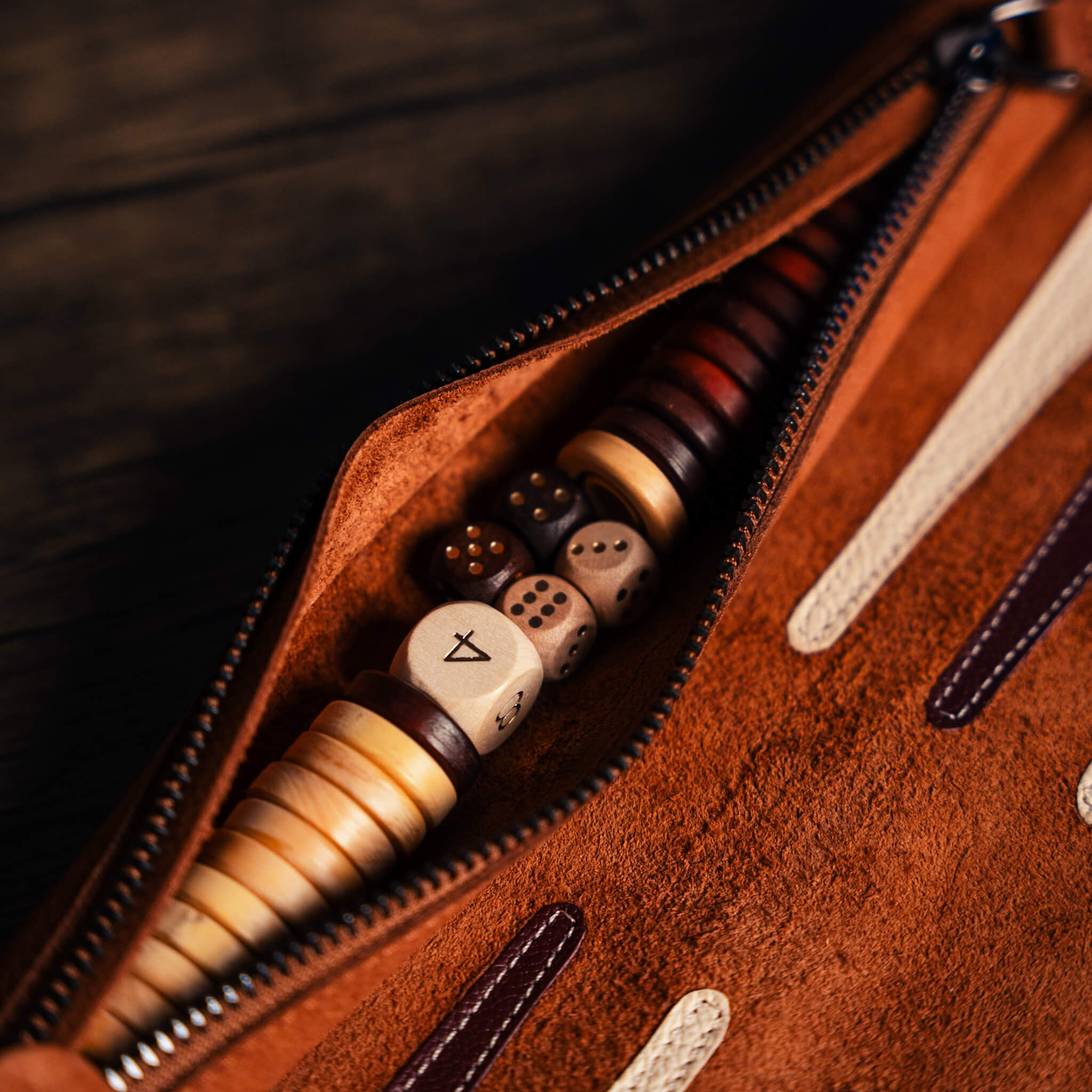 Roll-Up Nubuck Backgammon Set