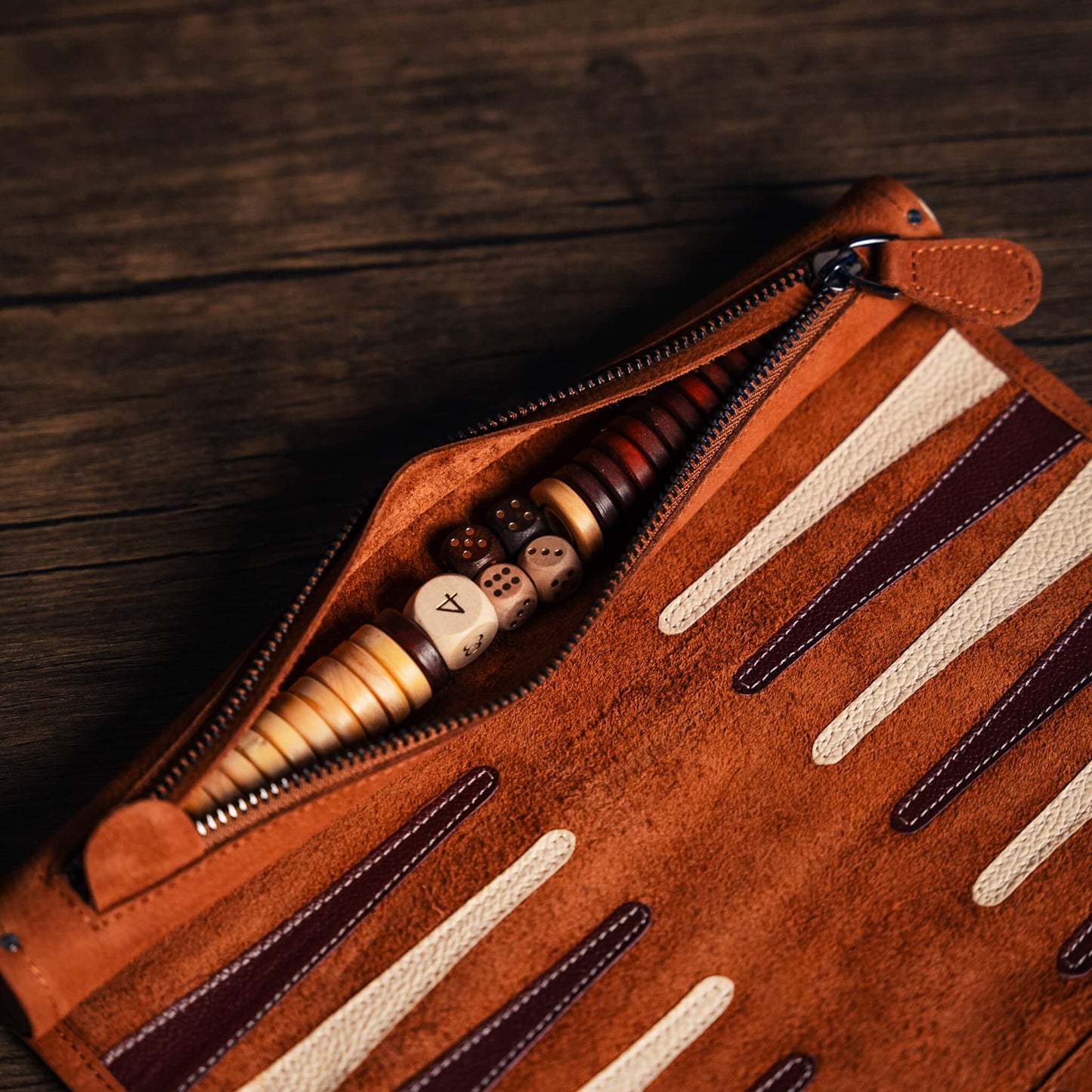 Roll-Up Nubuck Backgammon Set