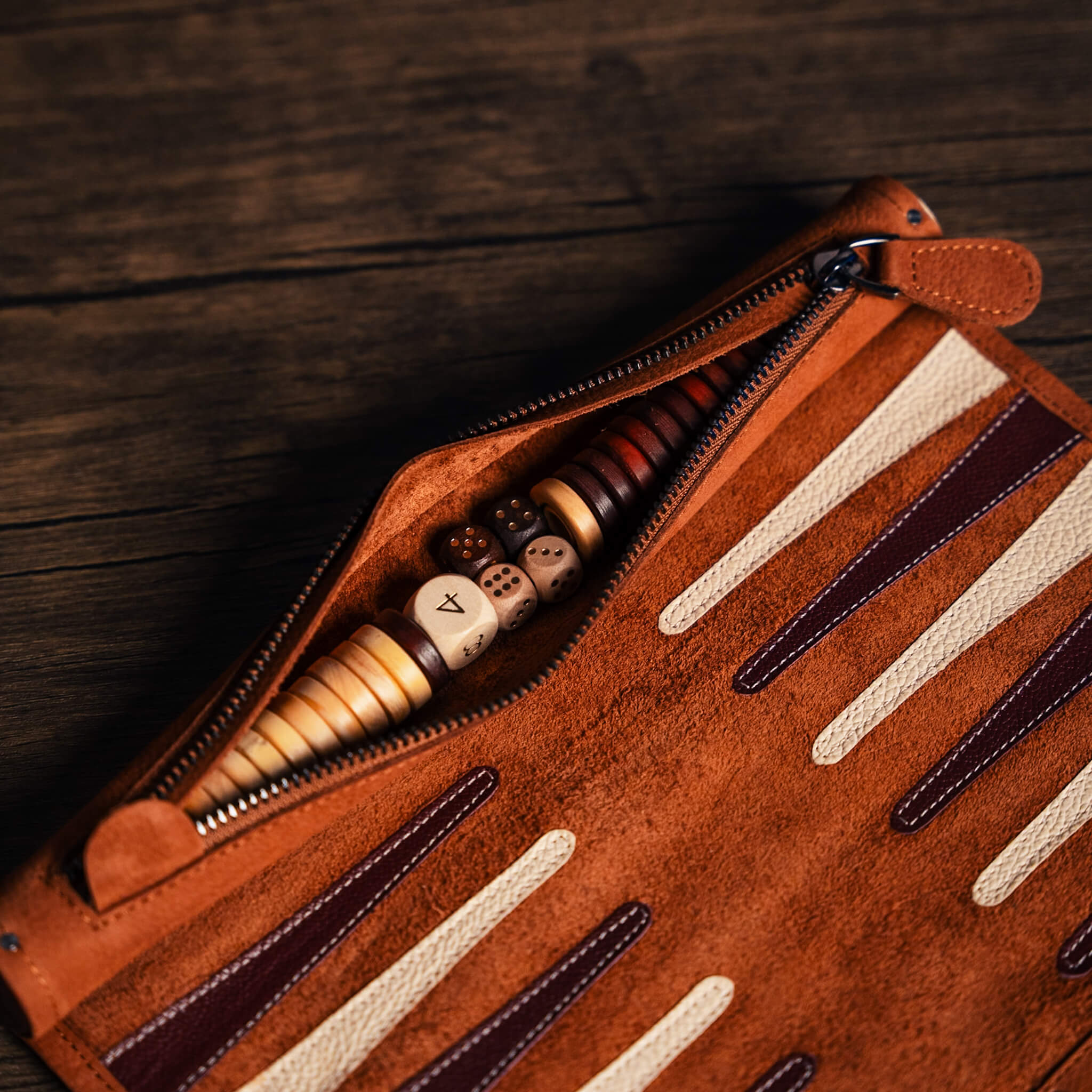 Roll-Up Nubuck Backgammon Set