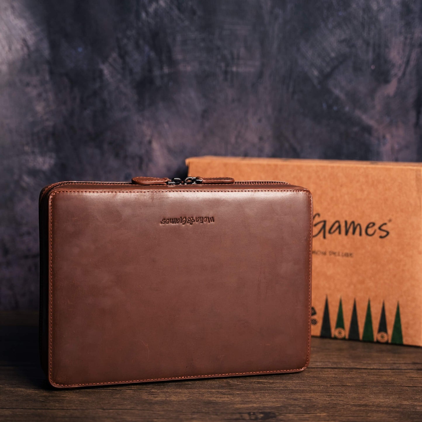 Deluxe Leather Backgammon Case