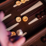 Deluxe Leather Backgammon Case