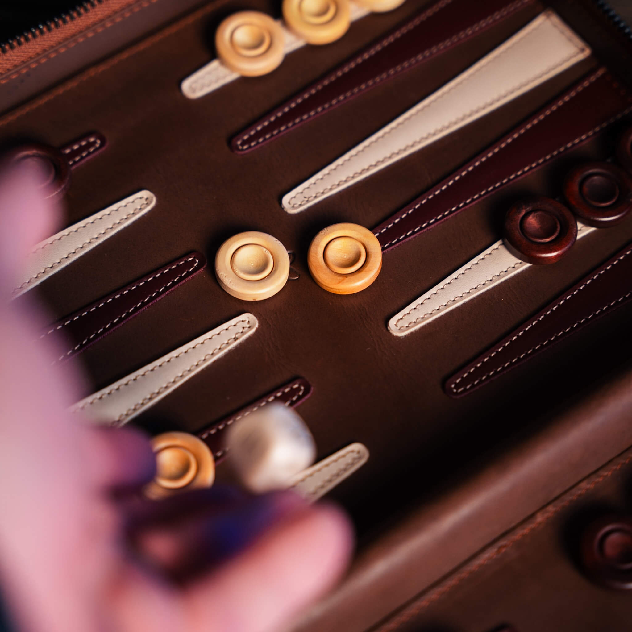 Deluxe Leather Backgammon Case