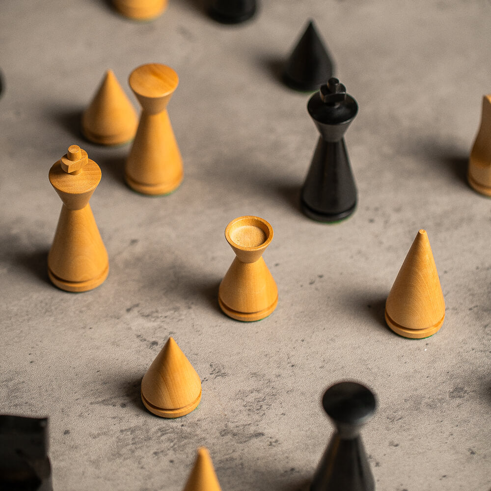 Modern Wood Chess Pieces