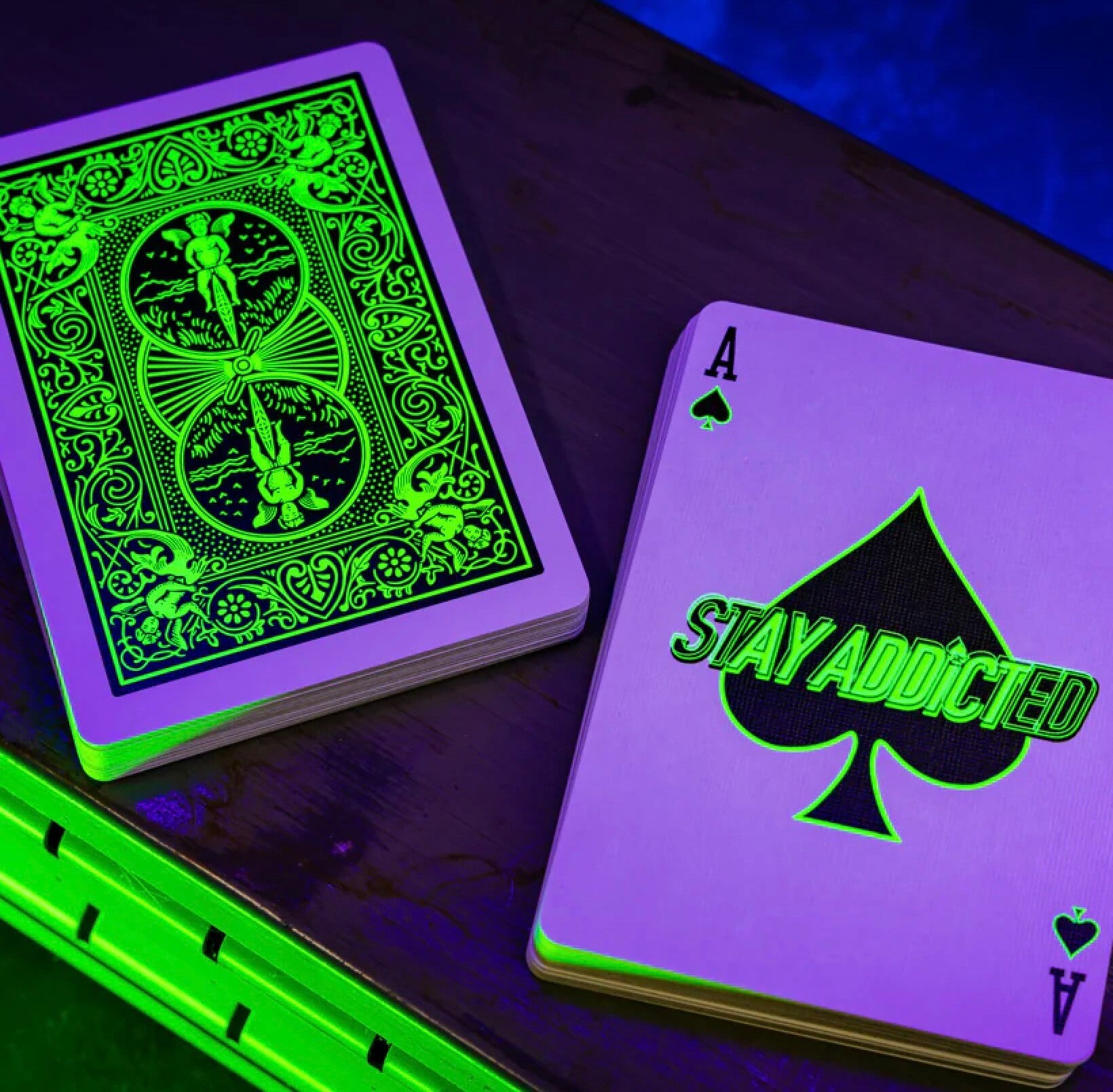 Bicycle Rider Back NEON Playing Cards