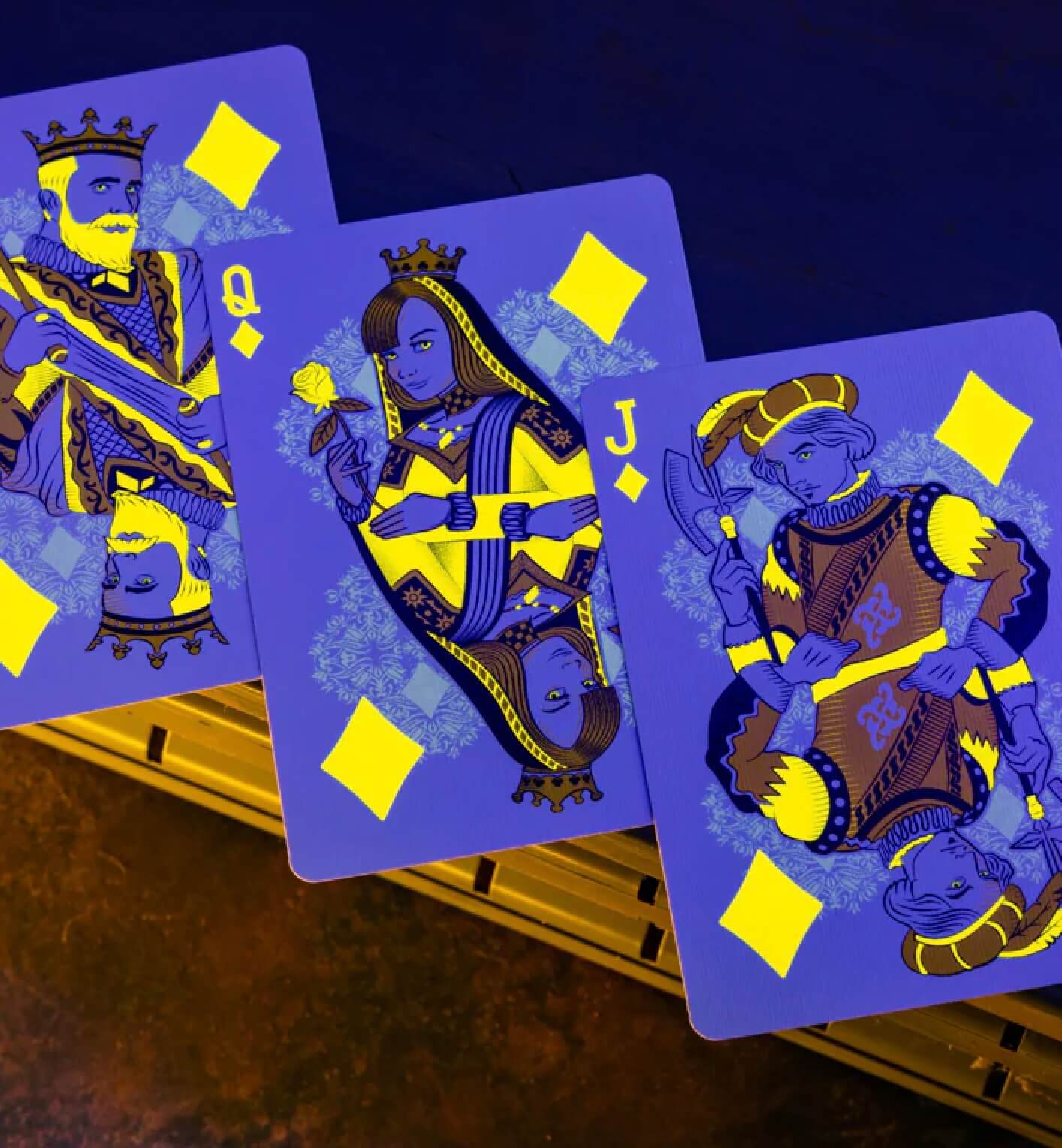 Bicycle Rider Back NEON Playing Cards
