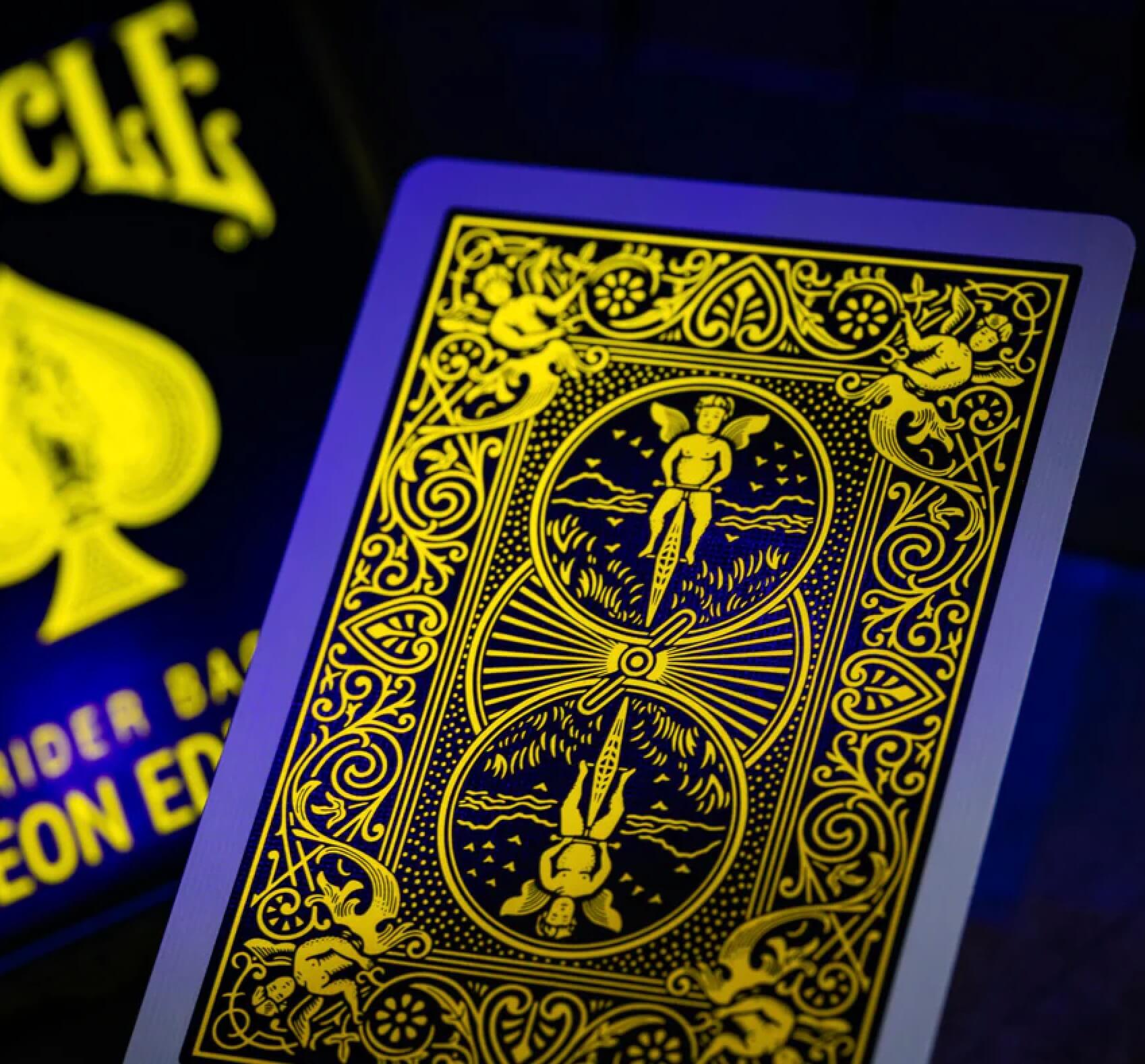 Bicycle Rider Back NEON Playing Cards
