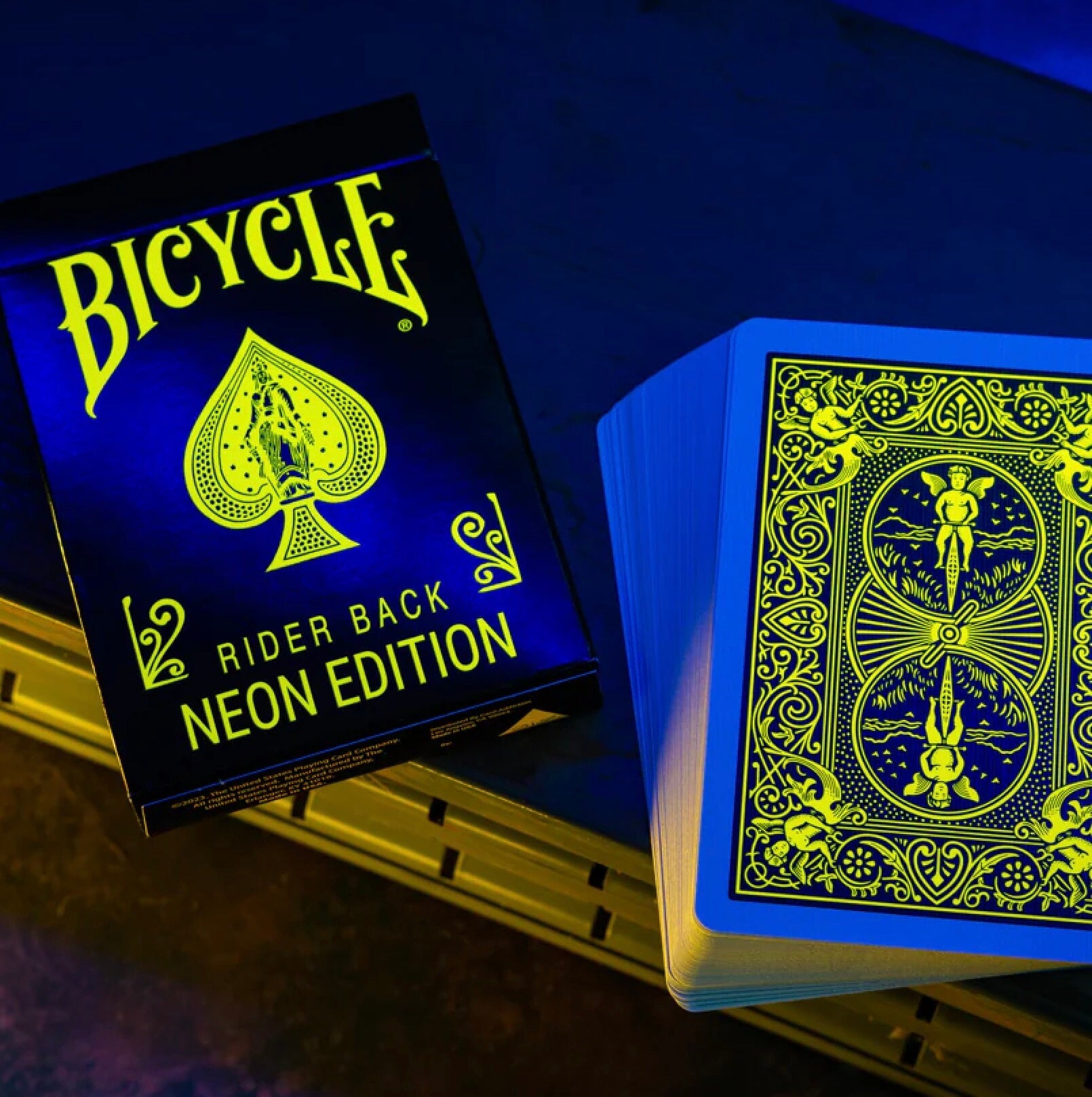 Bicycle Rider Back NEON Playing Cards