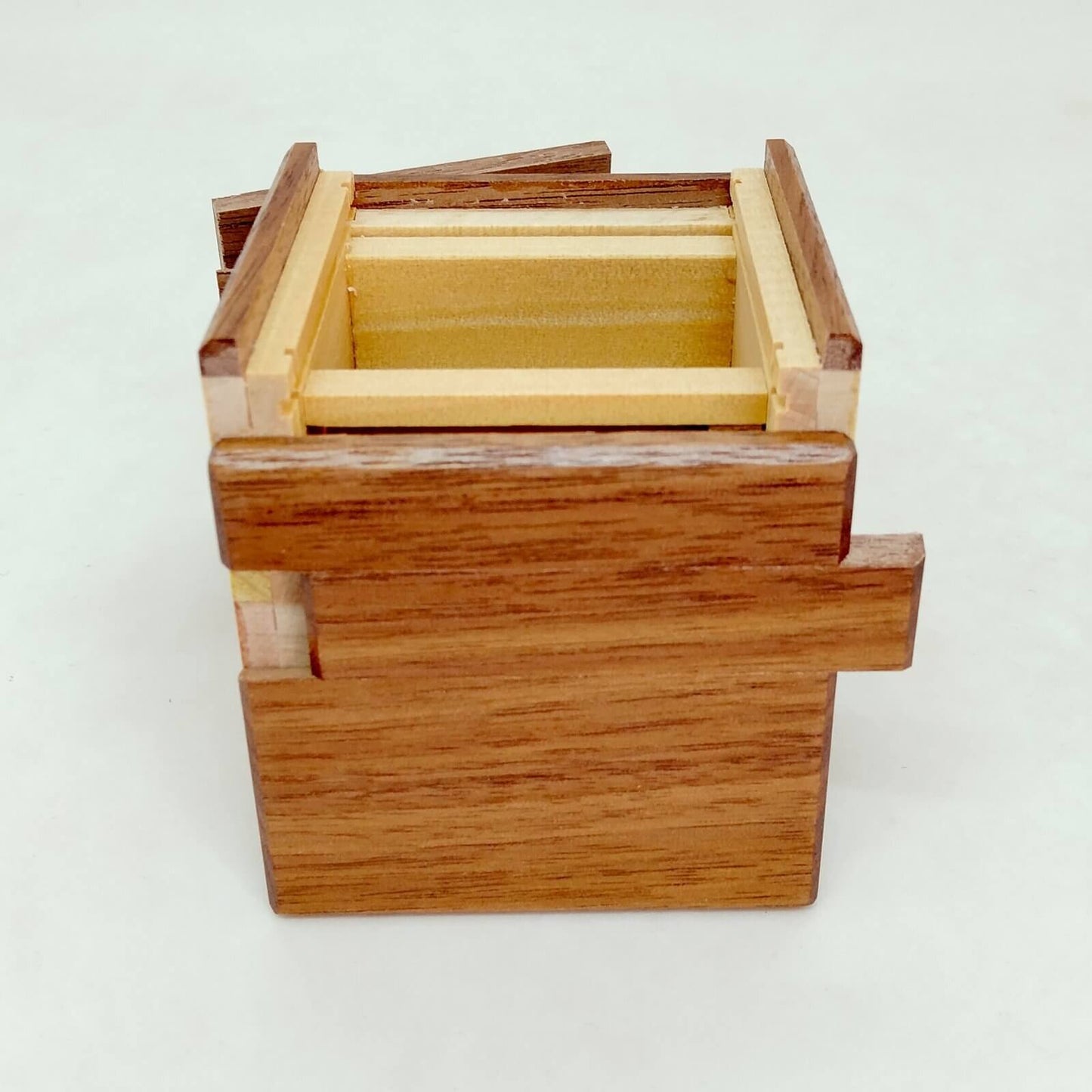 Five Wood Cube Puzzle Box
