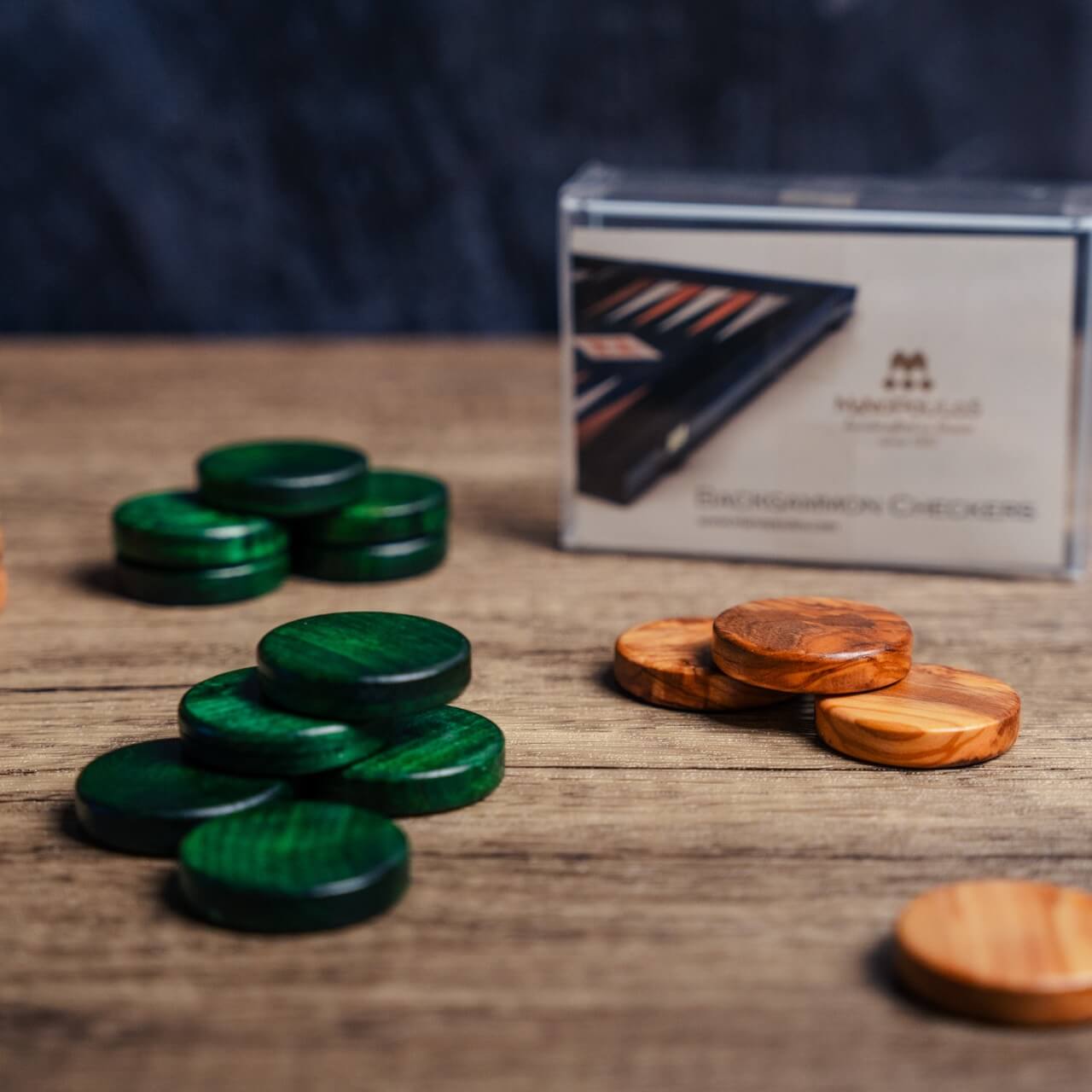 Olive Wood Backgammon Pieces