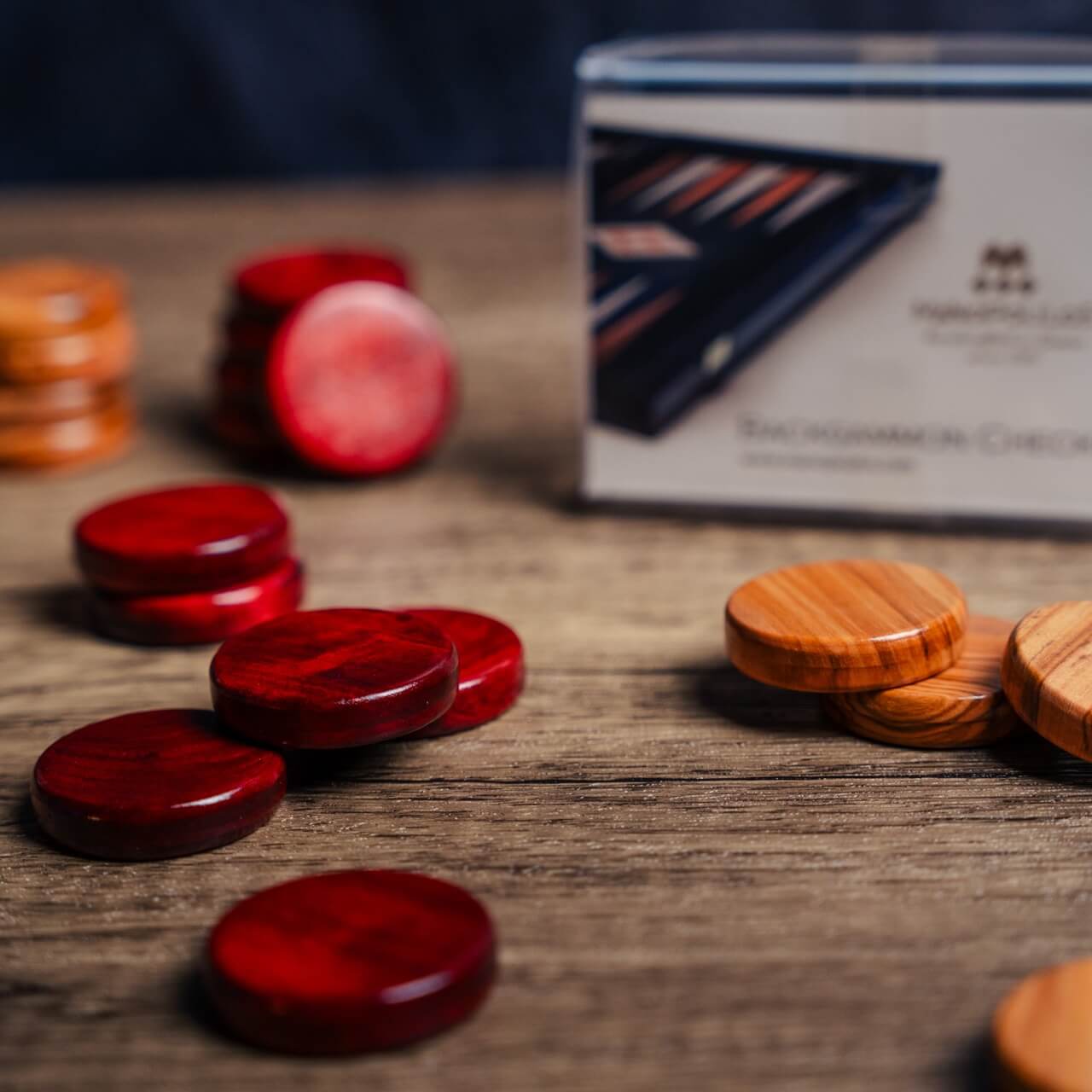 Olive Wood Backgammon Pieces