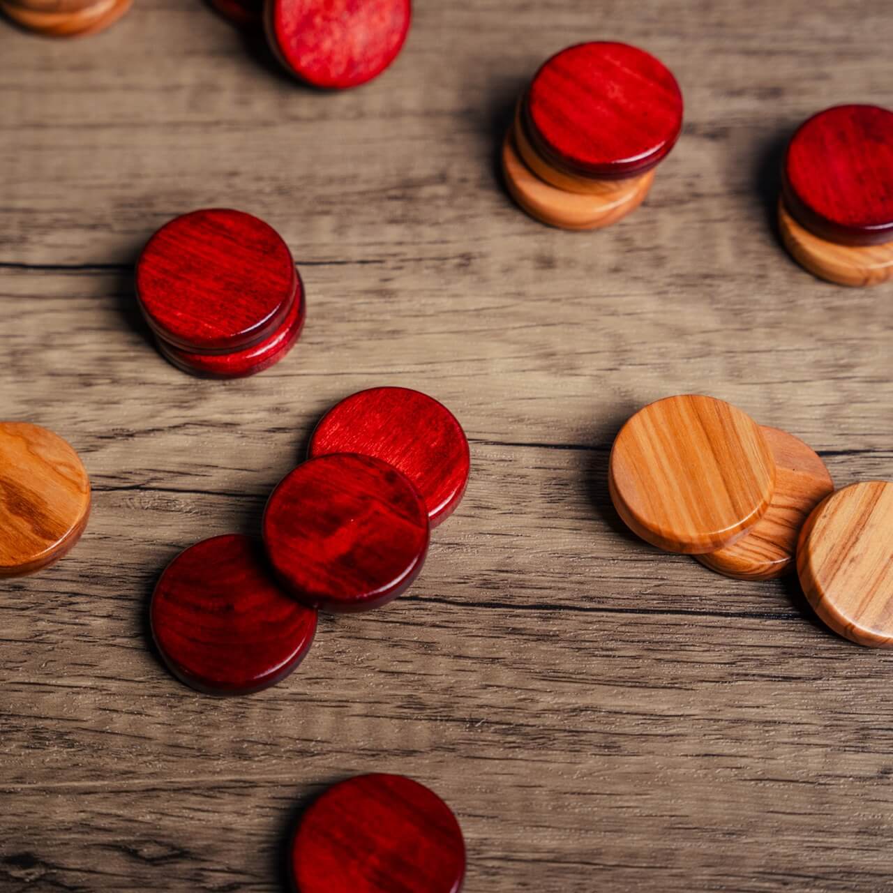 Olive Wood Backgammon Pieces