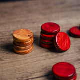 Olive Wood Backgammon Pieces