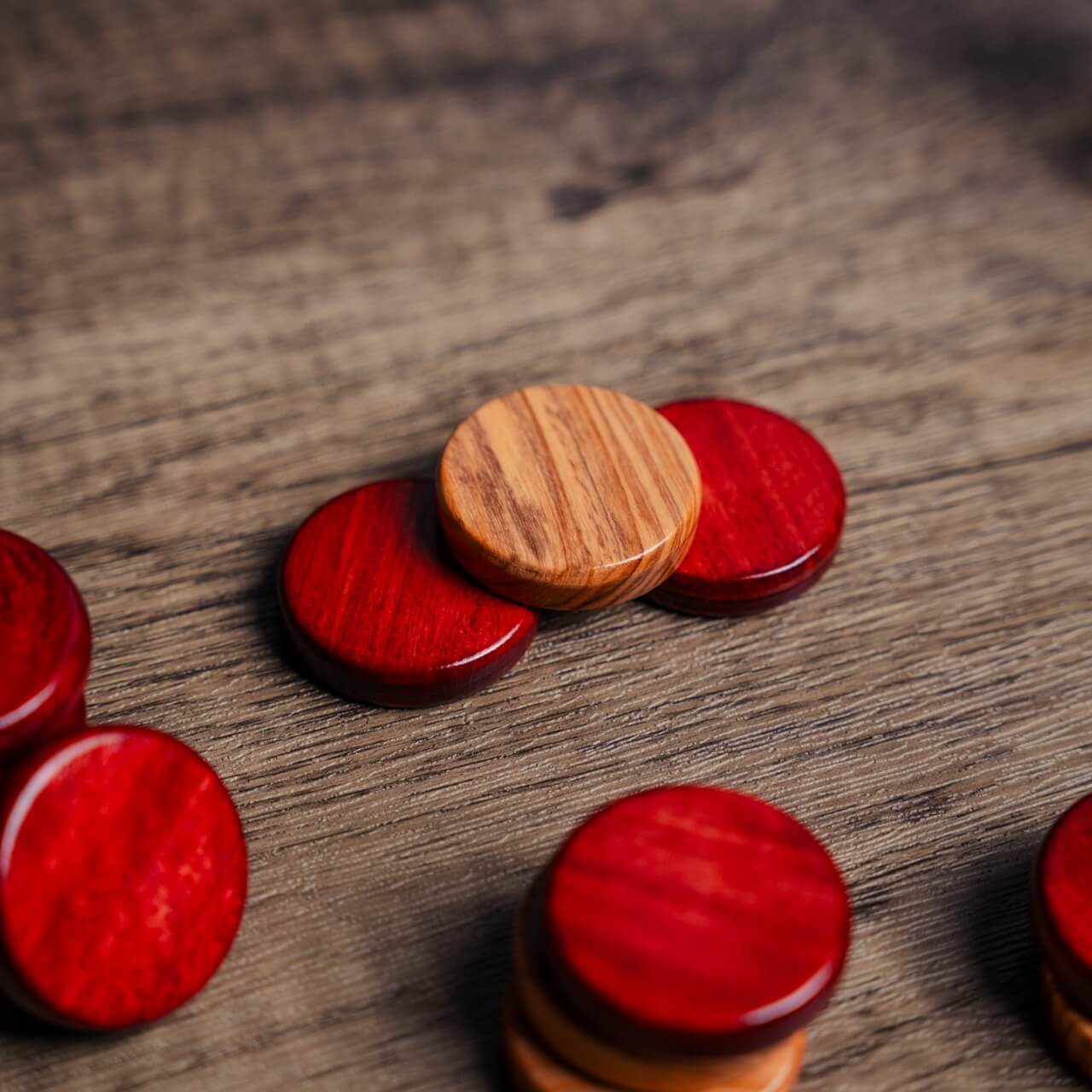 Olive Wood Backgammon Pieces