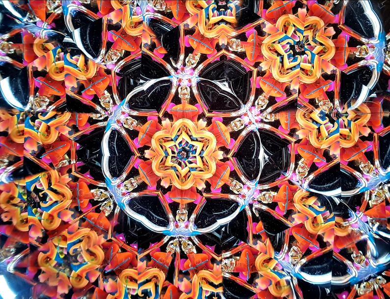 Glowing Coral Kaleidoscope