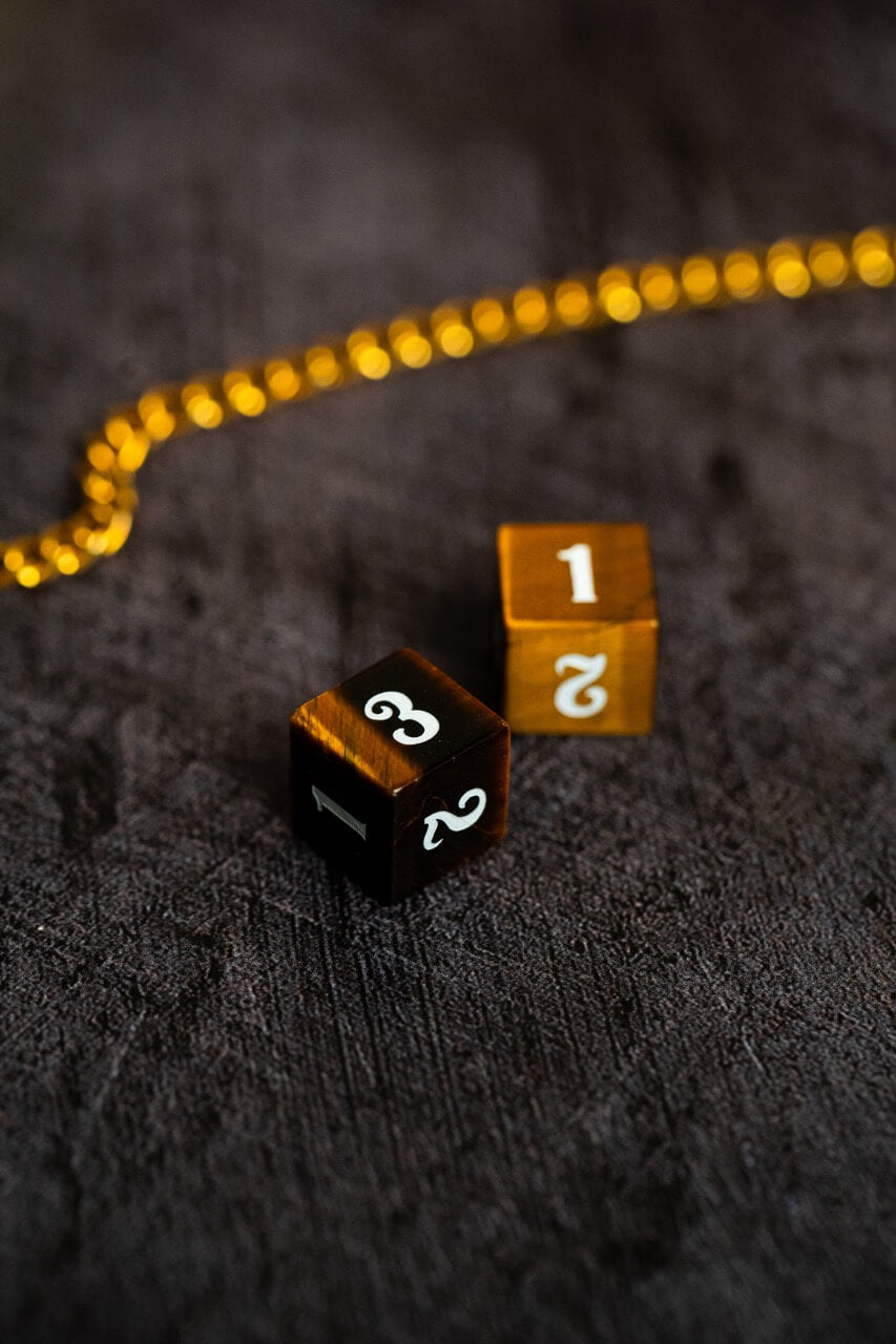 Tiger's Eye Stone Dice