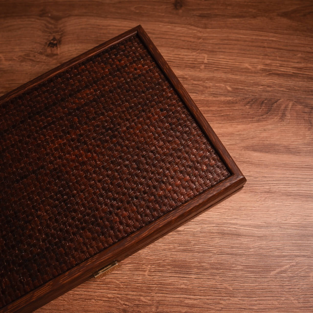 Braided Straw & Leatherette Backgammon Set