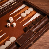 Braided Straw & Leatherette Backgammon Set
