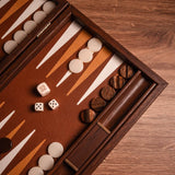 Braided Straw & Leatherette Backgammon Set