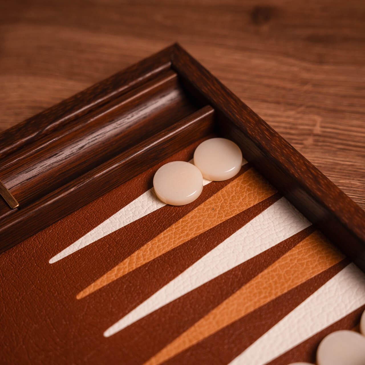 Braided Straw & Leatherette Backgammon Set