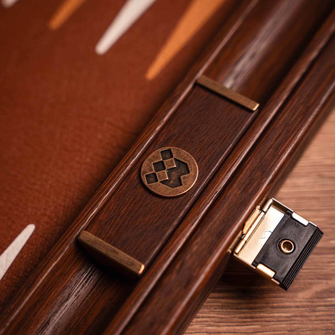 Braided Straw & Leatherette Backgammon Set