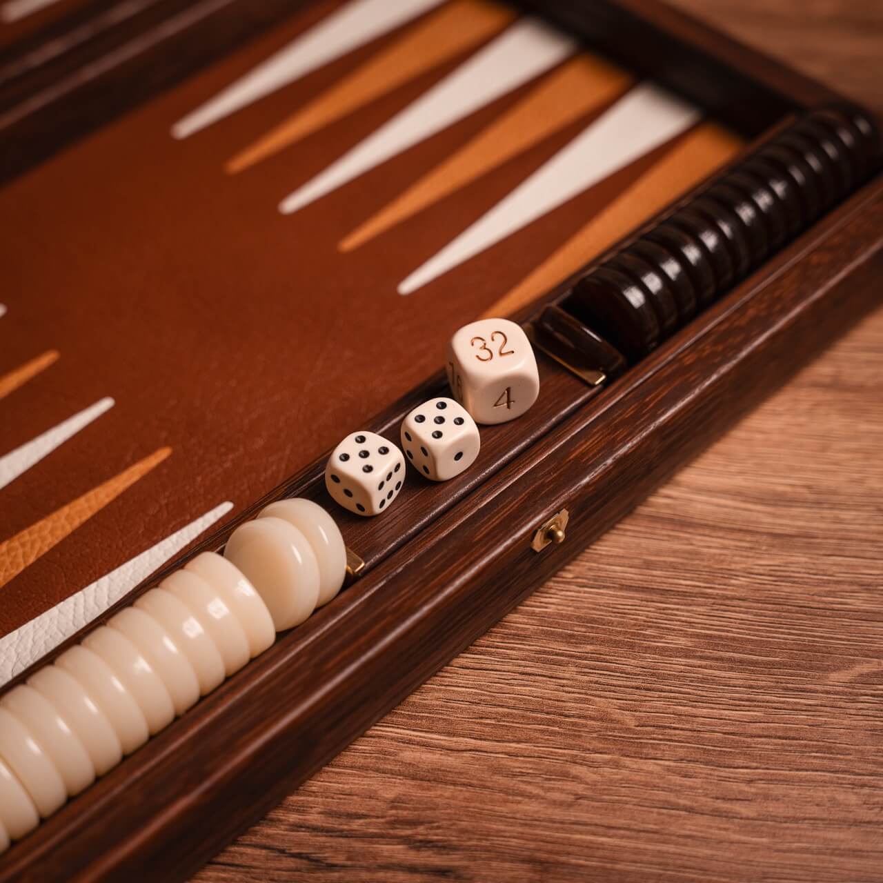 Braided Straw & Leatherette Backgammon Set