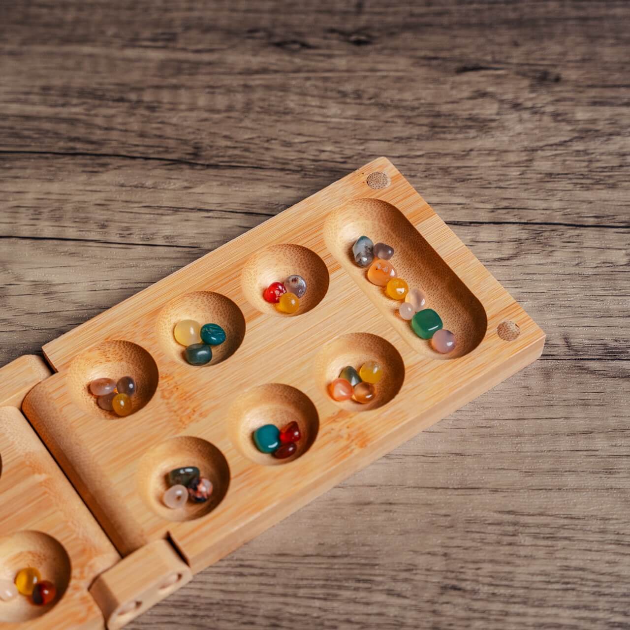 Folding Bamboo Mancala Set