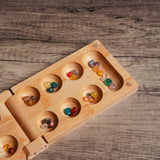 Folding Bamboo Mancala Set