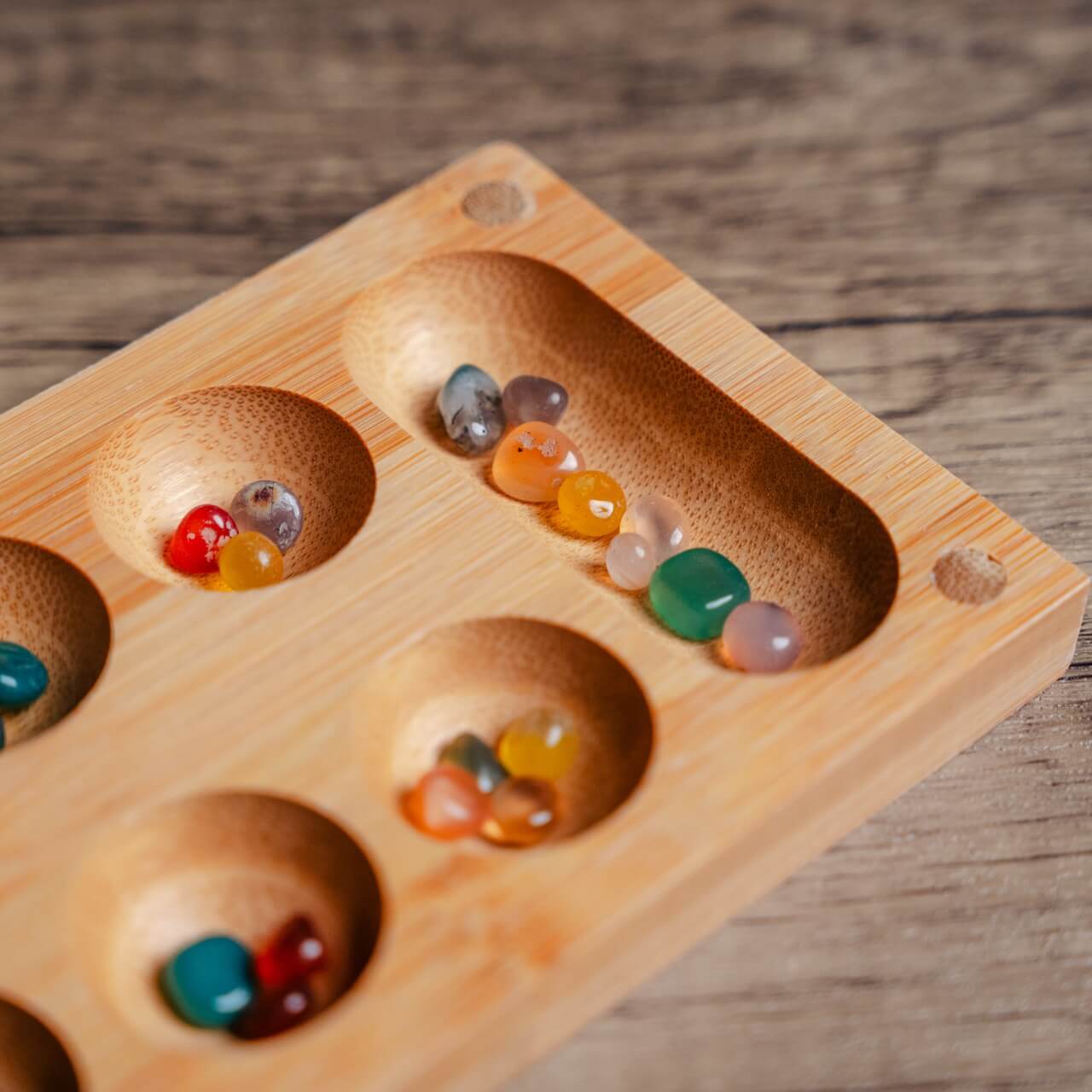 Folding Bamboo Mancala Set