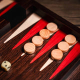 Compact Walnut Briar Backgammon Set