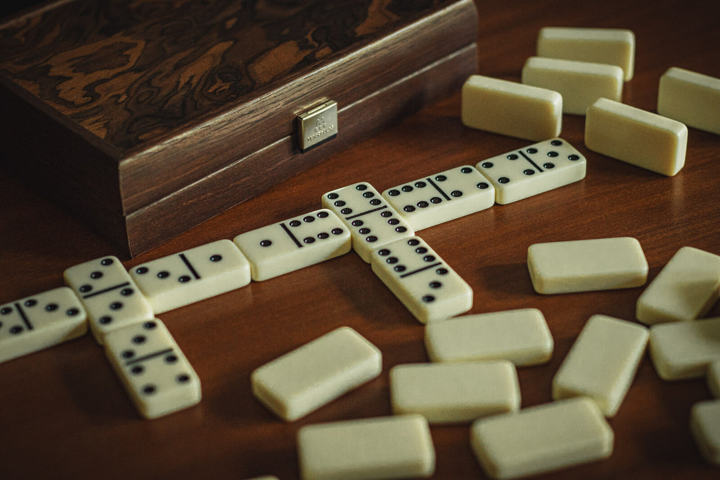 Walnut Burl Dominoes Set