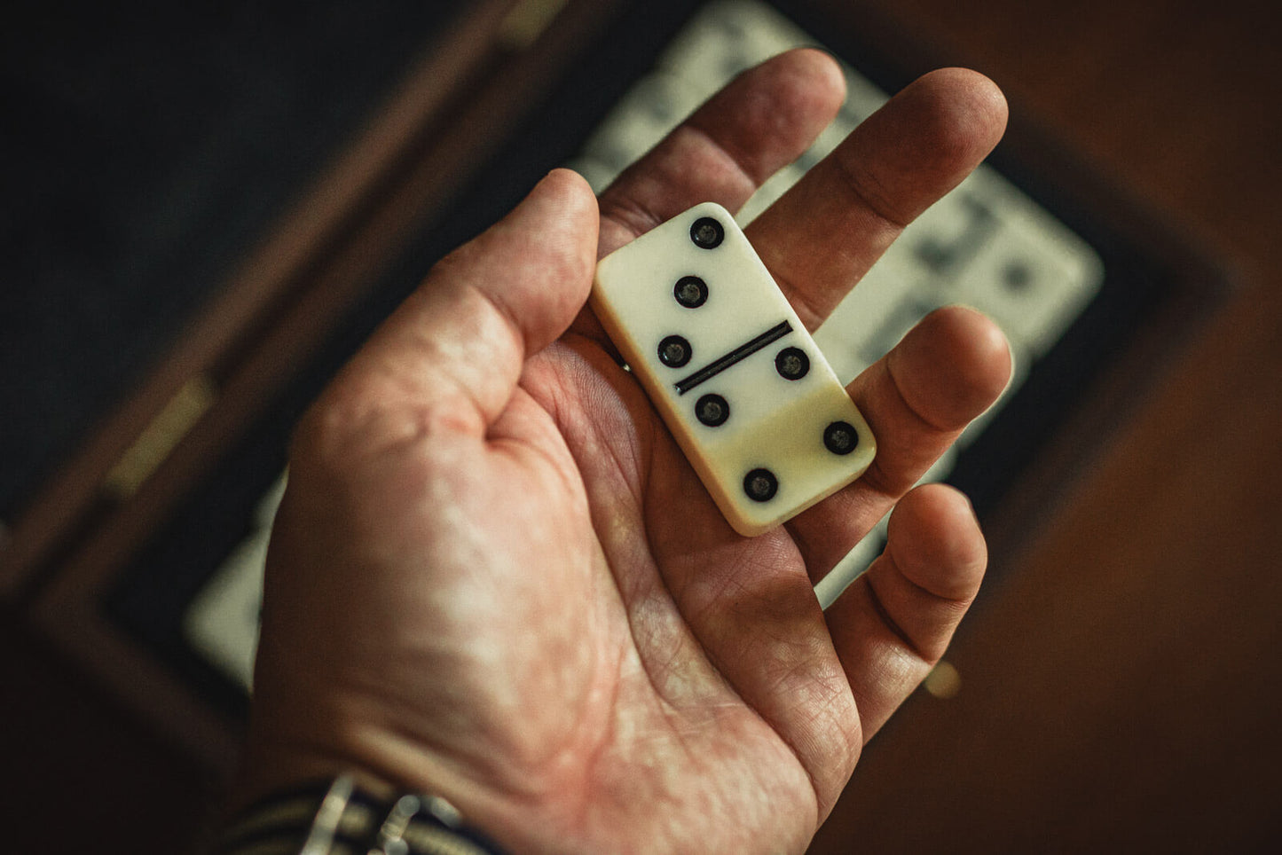 Walnut Burl Dominoes Set