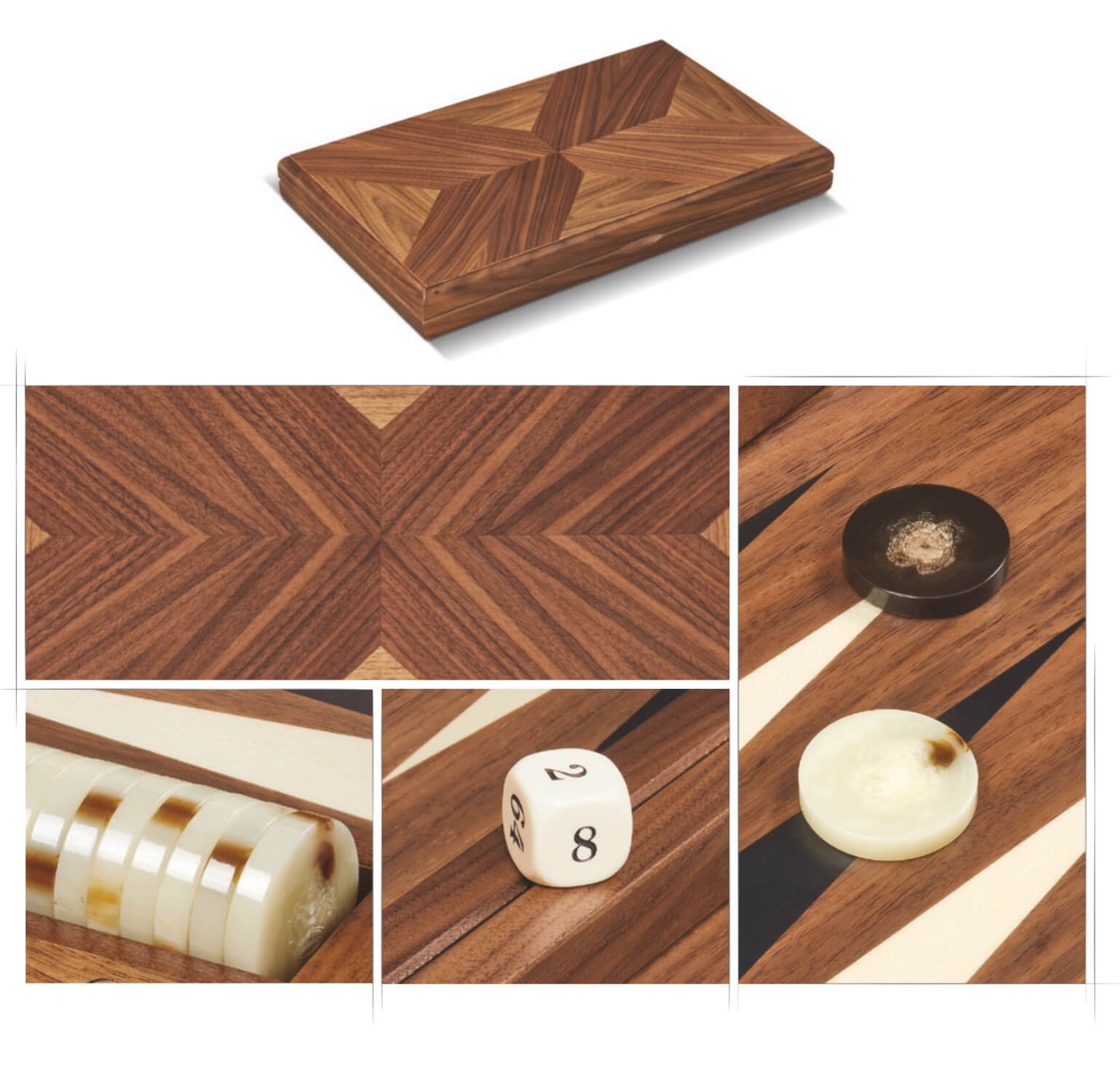 Walnut York Backgammon Set