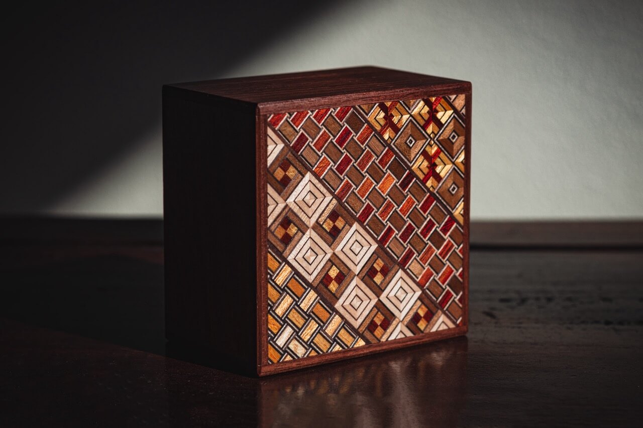 Walnut Yosegi Puzzle Boxes