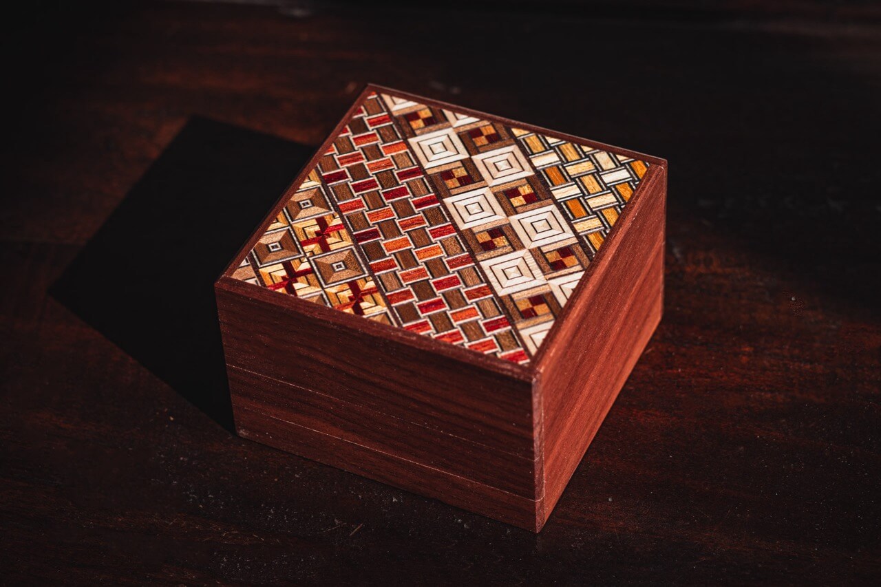 Walnut Yosegi Puzzle Boxes