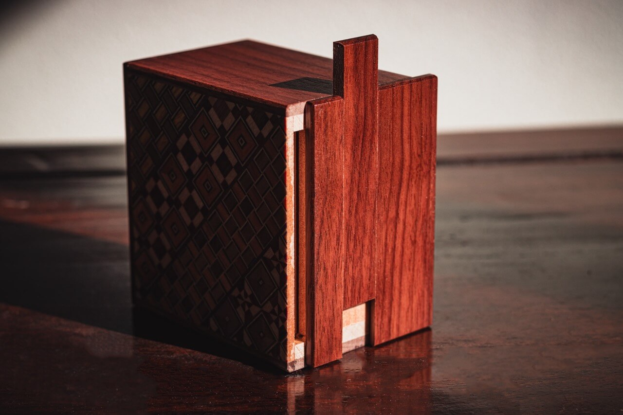 Walnut Yosegi Puzzle Boxes