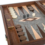 Pearly Grey Vavona Backgammon Set