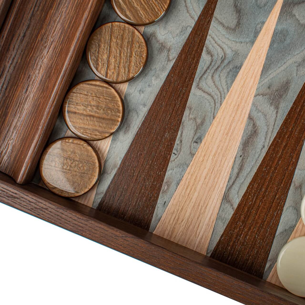Pearly Grey Vavona Backgammon Set