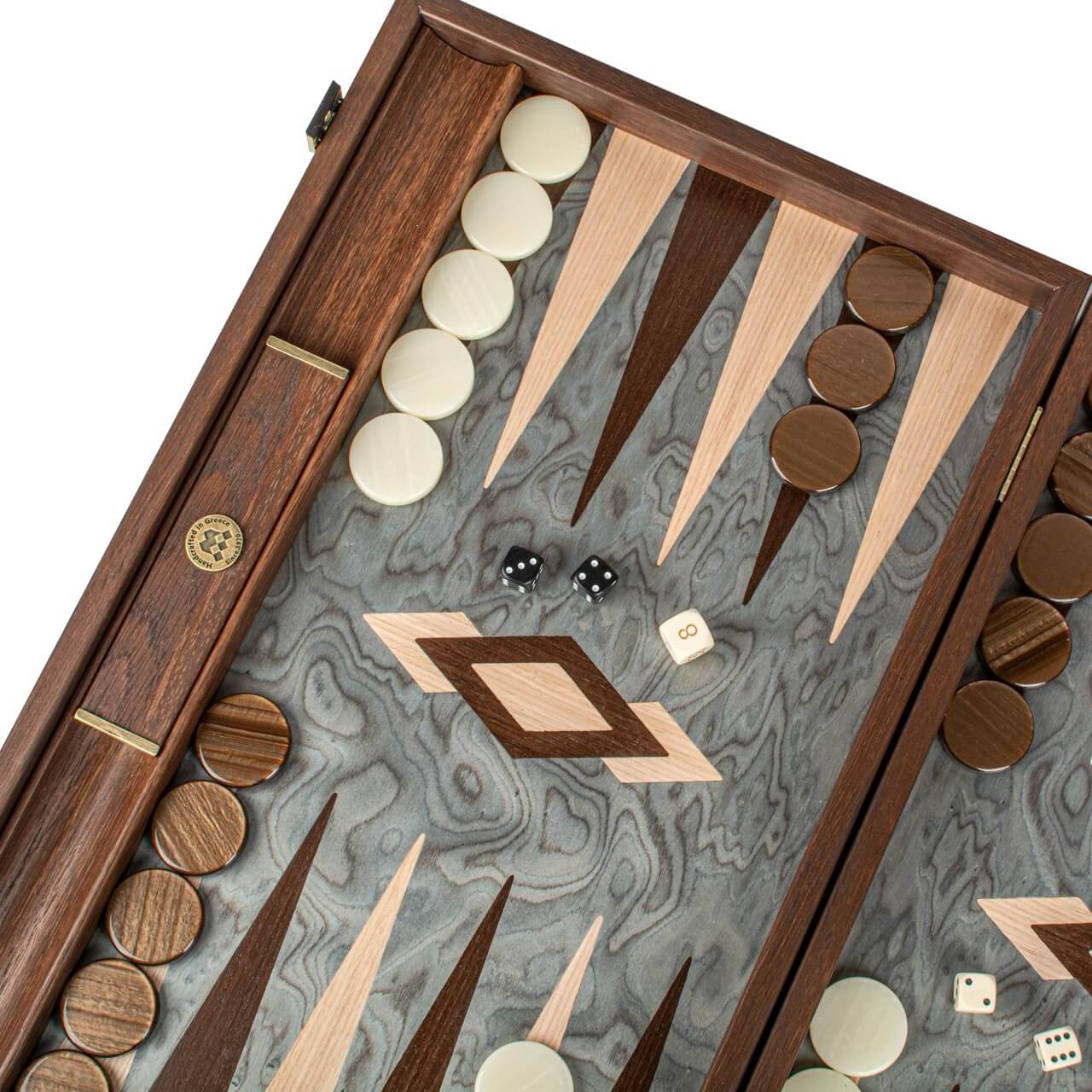 Pearly Grey Vavona Backgammon Set