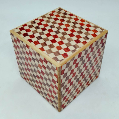 Ichimatsu Yosegi Cube Puzzle Box 