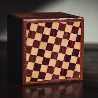 Checkered Cube Puzzle Box 